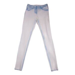 MAISON MARGIELA Trompe L'oeil white blue denim print leggings